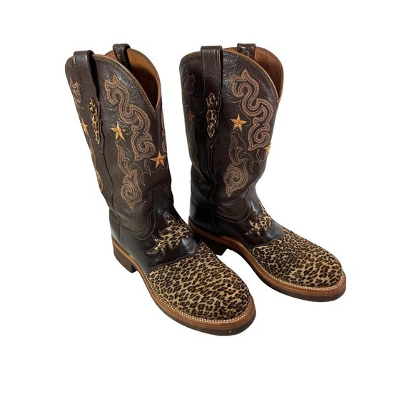 Lucchese Other - Lucchese 2000 Leopard Cheetah Boots Double Stitched Size 7.5 E